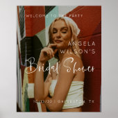 ミニマル写真ブライダルシャワーウェルカムサイン ポスター (正面)