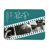 ミニマル写真ブースにデートの招待状を保存 マグネット (横)