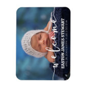 ミニマル写真ベビー誕生の発表カード マグネット (縦)