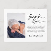 ミニマル写真ベビー誕生の発表カード 案内ポストカード (裏面)