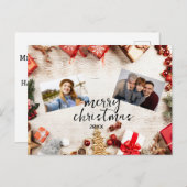 ミニマル写真ホリデーカード – カスタマイズ！ シーズンポストカード (正面/裏面)