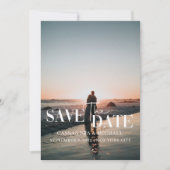 ミニマル写真ポートレート結婚式の日付を保存 招待状 (正面)