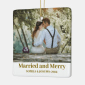 ミニマル写真メリーと新結婚した婚 セラミックオーナメント (左)