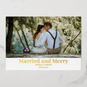 ミニマル写真メリーと新結婚した婚 箔シーズンカード (正面)