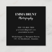 ミニマル写真モダンとプロフェッショナル スクエア名刺 (裏面)