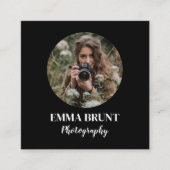 ミニマル写真モダンとプロフェッショナル スクエア名刺 (正面)