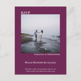 ミニマル写真モダンカシスシンプルウェディングRSVP ポストカード