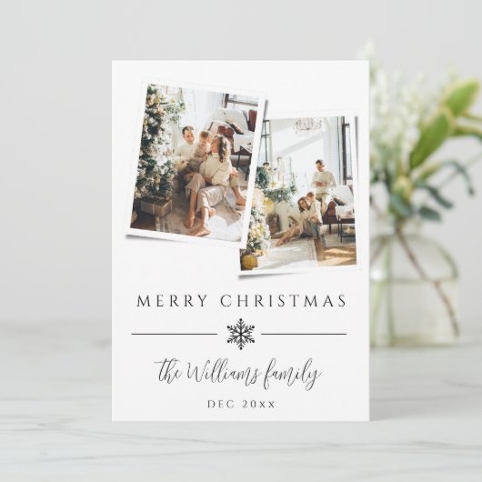 ミニマル写真モダンクリスマス シーズンカード (スタンド正面)