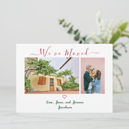 ミニマル写真モダンタイポグラフィ引っ越しました 案内状 (スタンド正面)