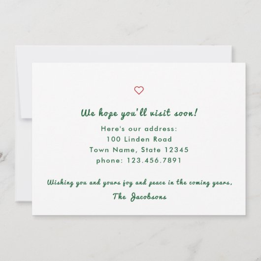 ミニマル写真モダンタイポグラフィ引っ越しました 案内状 (裏面)