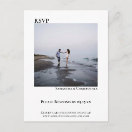 ミニマル写真モダン写真シンプル結婚式RSVP ポストカード