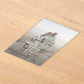 ミニマル写真モダン結婚式の日付の保存 アクリル招待状 (レイダウン)