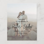 ミニマル写真モダン結婚式 プログラム チラシ (正面)