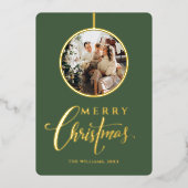 ミニマル写真モダン金ゴールドクリスマス 箔シーズンカード (正面)