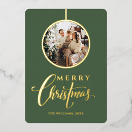 ミニマル写真モダン金ゴールドクリスマス 箔シーズンカード