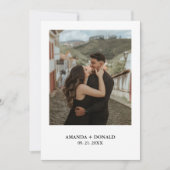 ミニマル写真モノグラム婚約パーティ 招待状 (正面)