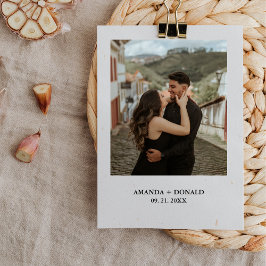 ミニマル写真モノグラム婚約パーティ 招待状