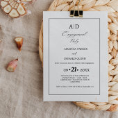 ミニマル写真モノグラム婚約パーティ 招待状