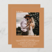 ミニマル写真ラクダBUDGET結婚式の招待 (正面/裏面)