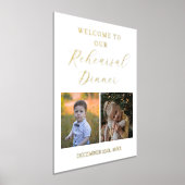 ミニマル写真リハーサル夕食歓迎サイン 箔ポスター (レイダウン)
