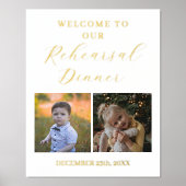 ミニマル写真リハーサル夕食歓迎サイン 箔ポスター (正面)