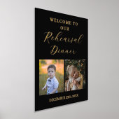 ミニマル写真リハーサル夕食歓迎サイン 箔ポスター (レイダウン)