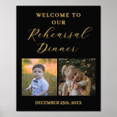 ミニマル写真リハーサル夕食歓迎サイン 箔ポスター (正面)