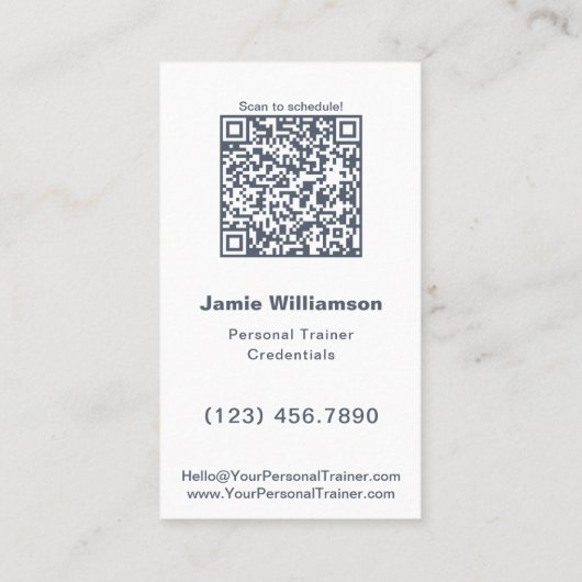 ミニマル写真ロゴパーソナルトレーナー 名刺 (裏面)