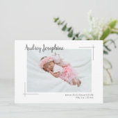 ミニマル写真両面コラージュベビーガール 案内状 (スタンド正面)