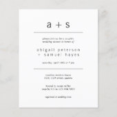 ミニマル写真予算ウェディングシャワー招待状 (正面)