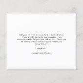 ミニマル写真予算卒業サンキューカード (裏面)