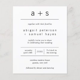 ミニマル写真予算結婚式招待状