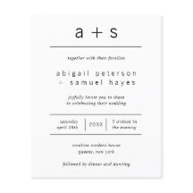 ミニマル写真予算結婚式招待状