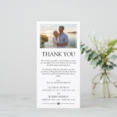 ミニマル写真二重悔やみや弔慰ありがとう サンキューカード (スタンド正面)