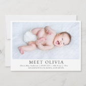 ミニマル写真会ベビー誕生発表 案内状 (正面)