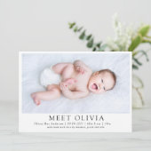ミニマル写真会ベビー誕生発表 案内状 (スタンド正面)