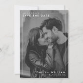 ミニマル写真保存QRコードフラットカード セーブザデート (正面)