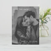 ミニマル写真保存QRコードフラットカード セーブザデート (スタンド正面)