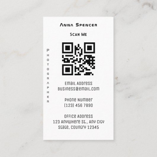 ミニマル写真全写真シンプル撮影 名刺 (裏面)