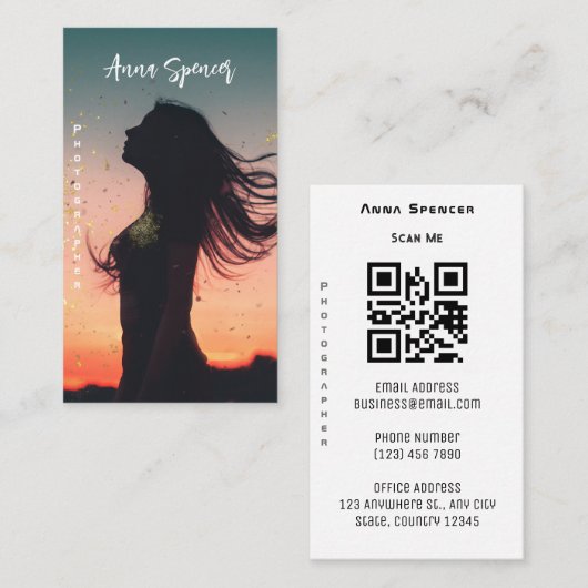 ミニマル写真全写真シンプル撮影 名刺 (正面/裏面)