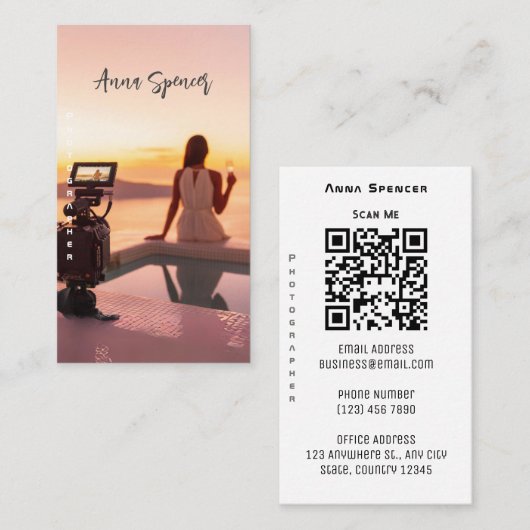 ミニマル写真全写真シンプル撮影 名刺 (正面/裏面)