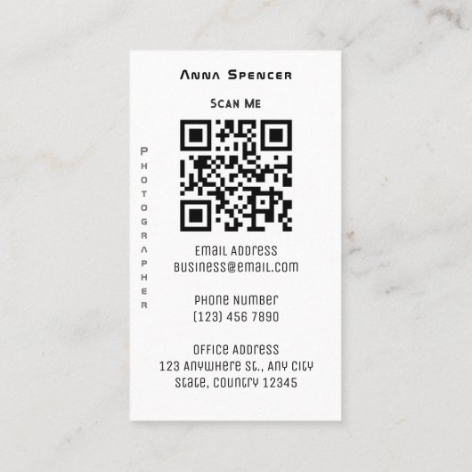 ミニマル写真全写真シンプル撮影 名刺 (裏面)