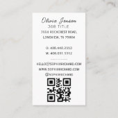 ミニマル写真全写真モダンQRコード 名刺 (裏面)