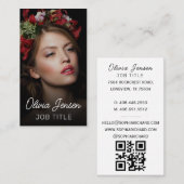 ミニマル写真全写真モダンQRコード 名刺 (正面/裏面)