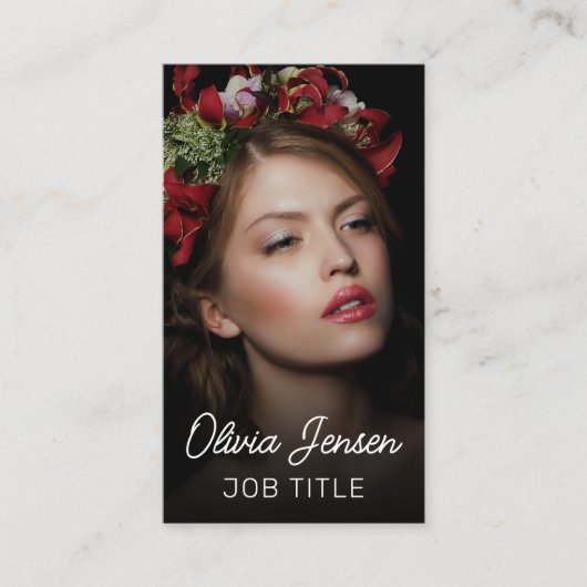 ミニマル写真全写真モダンQRコード 名刺 (正面)