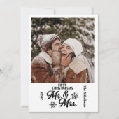 ミニマル写真初めてのクリスマスのミスターとミセス シーズンカード (正面)