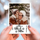 ミニマル写真初めてのクリスマスのミスターとミセス シーズンカード