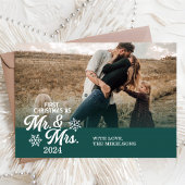 ミニマル写真初めてのクリスマスのミスターとミセス シーズンカード