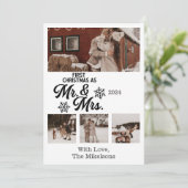 ミニマル写真初めてのクリスマスのミスターとミセス シーズンカード (スタンド正面)