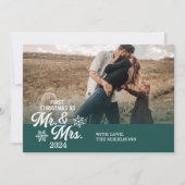 ミニマル写真初めてのクリスマスのミスターとミセス シーズンカード (正面)